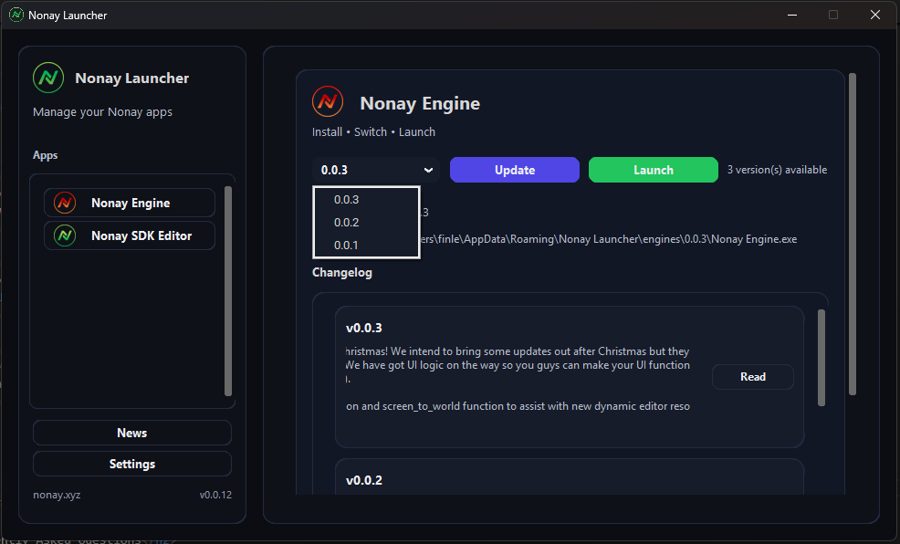 Nonay Launcher home screen